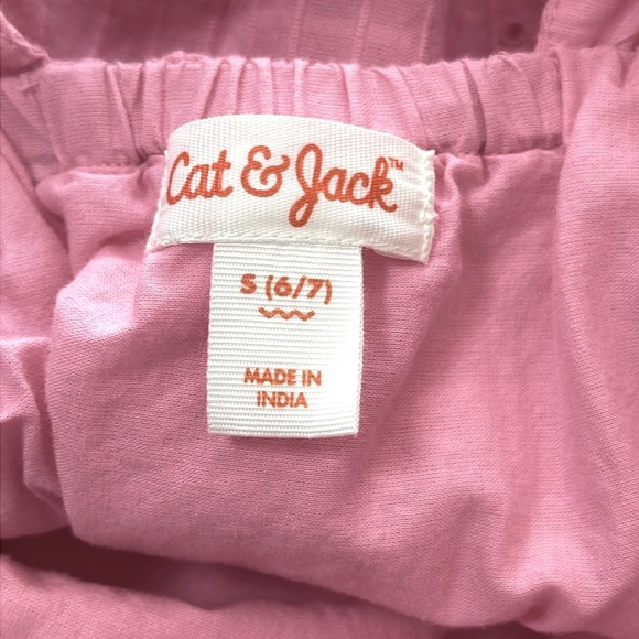 Cat & Jack Maxi Eyelet Ruffle Lined Sundress w/Cutout Back Size S (6-7) - Picture 3 of 5